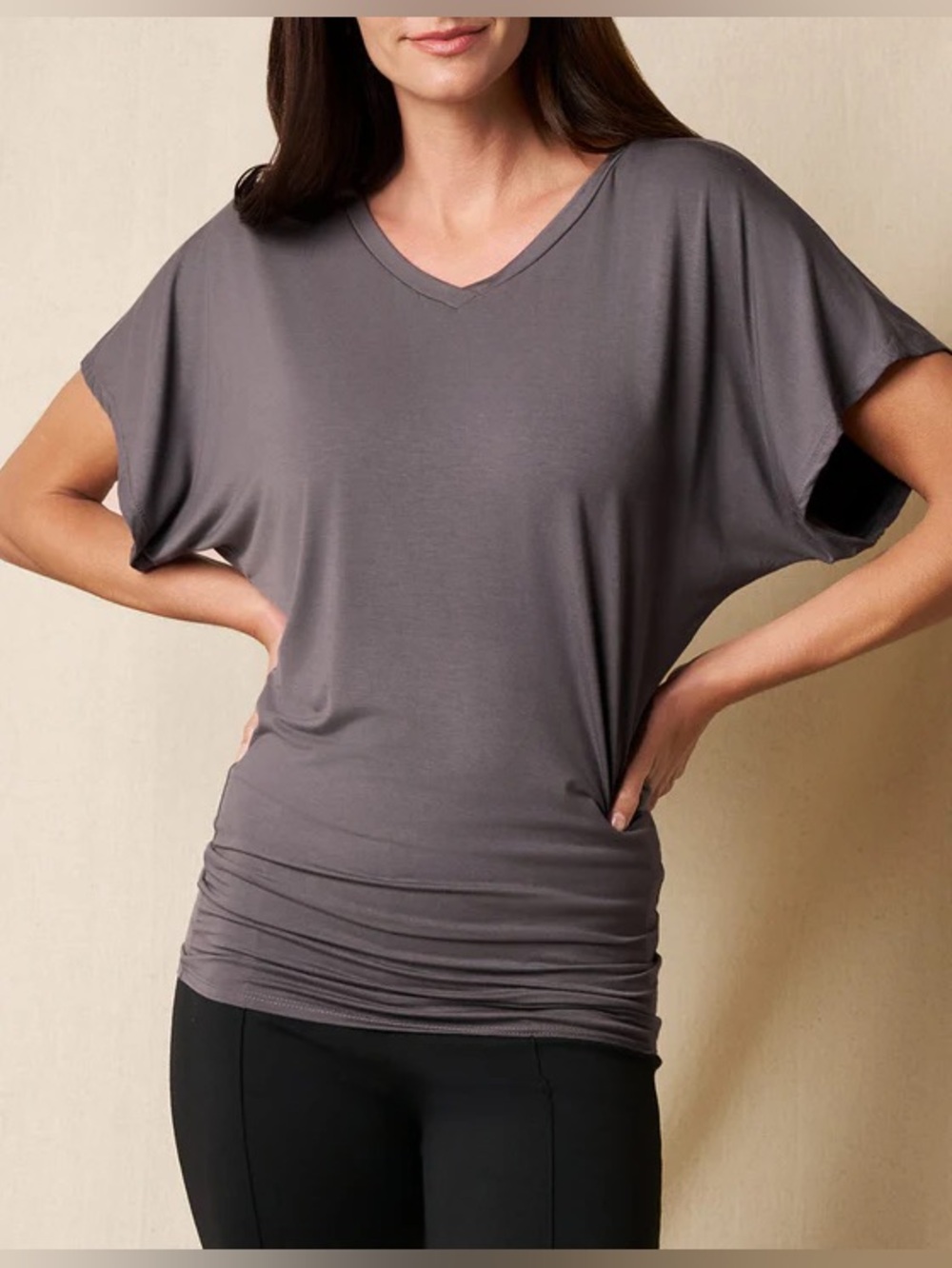 Sivana Bamboo Dolman Tunic in “Grey”